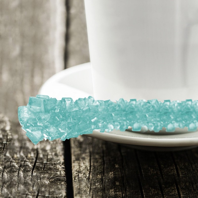 Extra Large Rock Candy Sticks: 36 Light Blue Cotton Candy