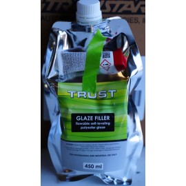 TRUST 2 PACK TRUST FLOWABLE POLYESTER GLAZE FINISHING PUTTY 450ML SELF LEVELING,FILLE