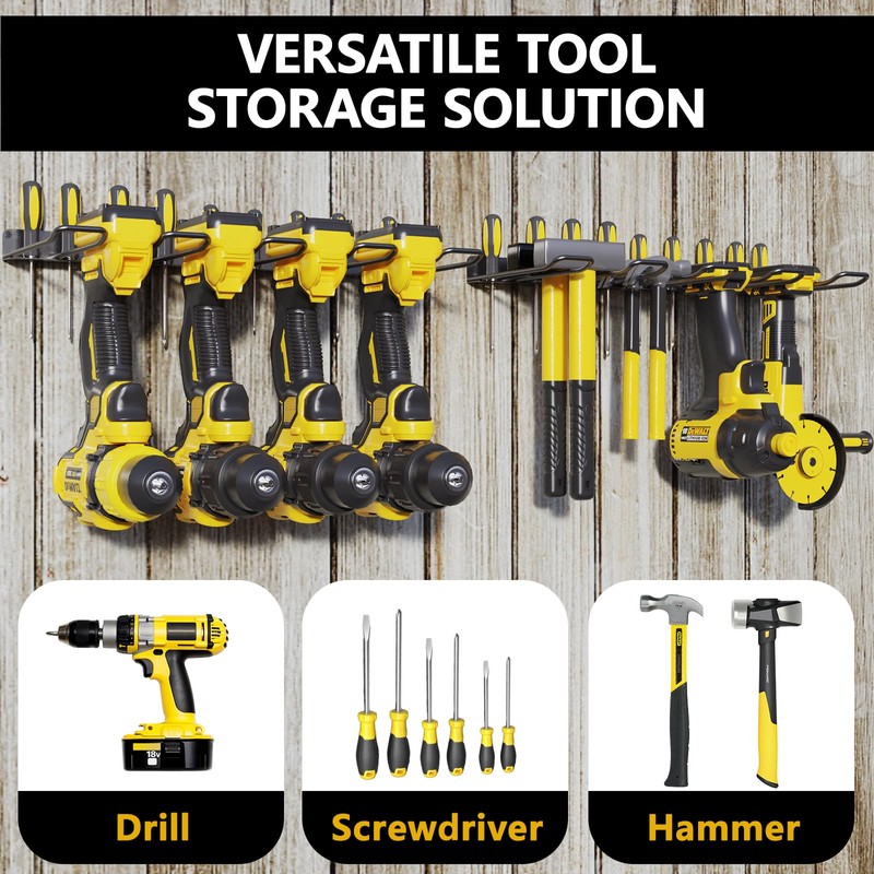RacKeaLsi 2 Pack Drill Holder, Power Tool Organizer Wall Mount,