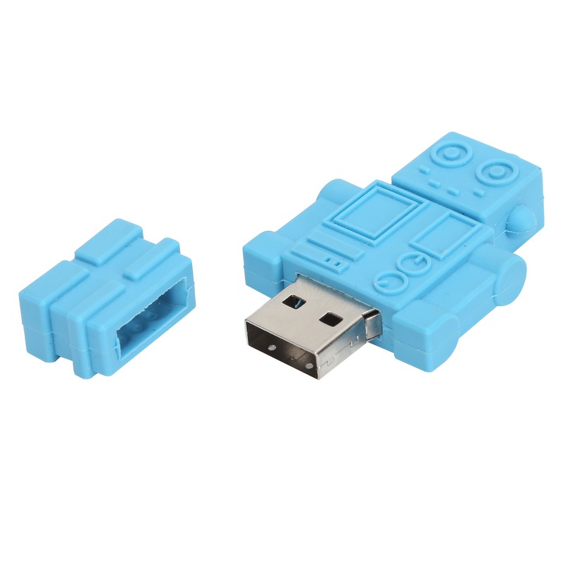 Cartoon U Disk Blue Robot Appearance High Speed Bulk Storage