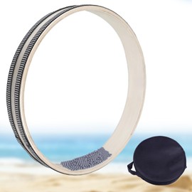 10 inch Ocean Drum with built in Night Shining Beads. Musical Instrument, Percussion, Sea Wave Drum for Meditation and Relaxation, Wave Bead Hand Drum, Sea Drum (Beige)