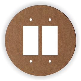 Island Gifting - Solid Orange Circle Design - Round double rocker switch plate cover, fits two standard rocker or GFCI outlets, modern design.