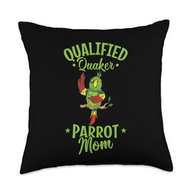 Qualified Quaker Parrot Mom Animal Bird Throw Pillow