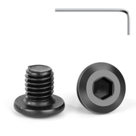 Tunejoy Flat Head Screws Black M8 x 10 mm Flat Head Screws Stainless Steel A2 V2A Furniture Screws Hexagon Socket Full Thread with Allen Key Pack of 20
