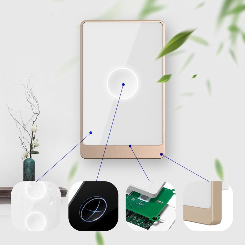 Smart Wall Light Switch, 2.4GHz 1 Gang WiFi Touch Switches,