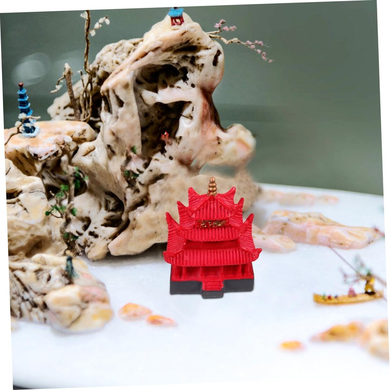 BUGUUYO Aquarium Pagoda Decorations Resin Fish House Ornaments for Tank