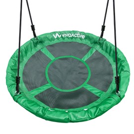 gobaplay Round Platform Saucer Tree Swing, 39" with Hanging Tent Cover (Swingset Frame Not Included)