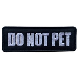 uuKen Embroidery Fabric Cloth Police K9 Service Dog Do Not Pet Embroidered Military Tactical Patch 6x2 inches with Hook Fastener Back for Tactical Vest or Harness (Black and White, 6"x2")