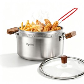 4L Deep Fryer Pot with Basket, Cool Touch Handles for All Stovetops