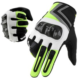 WTACTFUL Motorcycle Gloves for Men Women, Dirt Bike Gloves Full Finger Touchscreen Breathable for Riding Motocross Racing Summer Green XL