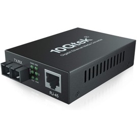 10Gtek Gigabit Ethernet Optical Media Converter,Dual SC Fiber Connector,Multimode,1310nm,Transmission Distance up to 1.5km