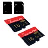 2 Pack Micro SD Card 16GB Class 10 with SD