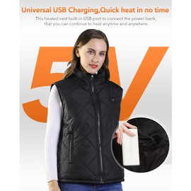 Heated Vest for Men Women Winter Warm Outdoor USB Charging Electric Heating Vest 8 Heated Zones (Battery Not Included),X-Large