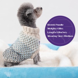 cyeollo Small Dog Sweater Turtleneck Knitted Dog Sweaters Soft Knitwear Gradient Color Classic Warm Winter Dog Clothes for Small Dogs