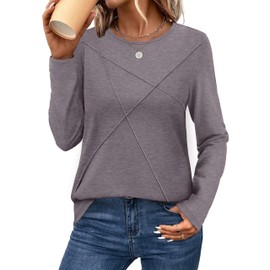 XIEERDUO Business Casual Tops for Women Trendy Fall Shirts Long Sleeve School Outfits for Teachers Coffee Grey 3XL