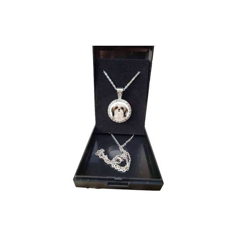 PJ4U Shih Tzu Dog Pet Family Silver Colour Necklace With