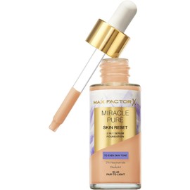 Max Factor Miracle Pure Skin Reset Serum Foundation 30-40 Fair to Light, 2-in-1 Serum Formula, Healthy Looking Skin, Medium Coverage, Satin Matte Finish, 2% Niacinamide, Dermatologically Tested