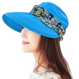 KXF Women 2 in 1 Foldable Sun Hat with Neck Flap Breathable Quick Dry 360°Protection Outdoor Sports Visor Large Brim UV Sun Protection UPF 50+ Beach Fishing Hat