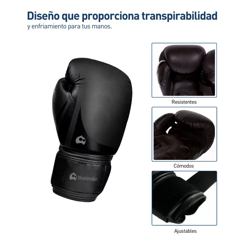 Bluelander Guantes De Box Profesional Correa Velcro Kickboxing 14-16oz