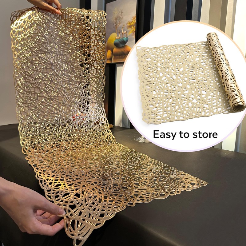 FAVE Gold Table Runners 36 Inches Heat Resistant Table Runner