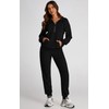 PRETTYGARDEN Long Sleeve Half Zip Sweatsuits Women 2 Piece Outfit