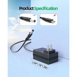 Massage Gun Charger Fit for Theragun Mini, Prime, AC Adapter Replacement with UL Certification