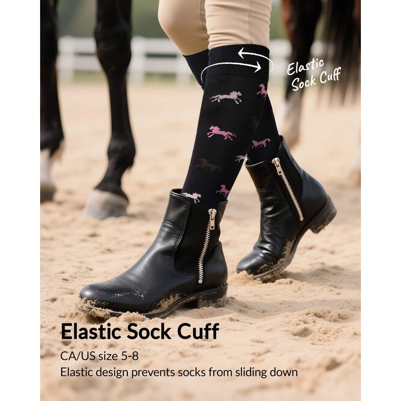 Moyel 3 Pack Knee High Horse Riding Socks Horses Gifts