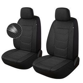 Pariiaotin 3D Air Mesh Car Seat Covers Front Sets Washable and Breathable Premium Cloth Automotive Vehicle Seat Covers for Cars Interior, Universal Fit for Most Cars, Sedan, Truck, SUV(Black)