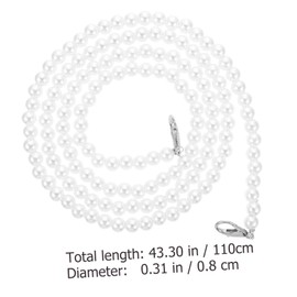 Operitacx DIY Perlenkette Für Handtaschen Abnehmbare Lange Umhängetaschen Kette Mit Silbernen Clips Ersatzriemen Für Geldbörsen Und Handtaschen Stilvolles Zubehör Für Damen