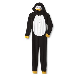 Joe Boxer Womens Juniors Penguin Union Suit One Piece Pajama Set, Large