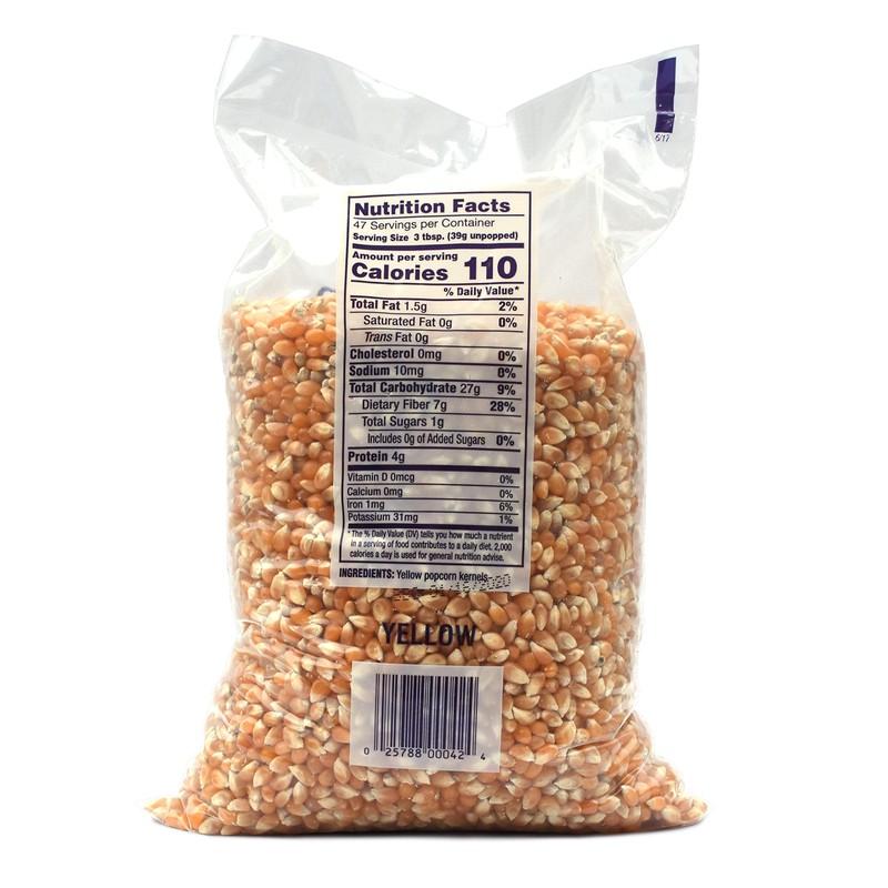 Snappy Yellow Popcorn Kernels for Popping with Popcorn Machine, Air