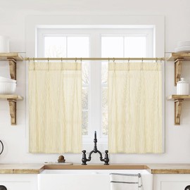 Yellow Kitchen Curtains,Retro Farmhouse Lemon Sunflower Themed Spring Curtains for Bathroom Window