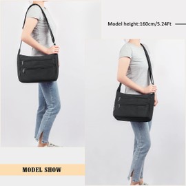 VOLGANIK ROCK RFID Purses for Women Fabric Nylon Multi Pocket Crossbody Bag Ladies Travel Handbag