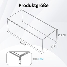 Sezanrpt Acrylic Shelf Riser 30 x 13 x 10 cm Pack of 2, Clear Acrylic Stand for Collectibles, Brand Store, Home Storage Organiser, 30 x 13 x 10 cm