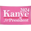 BUELOIGS Kanye 2024 for President Flags 3x5FT,Meme Flag with 2