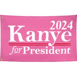 BUELOIGS Kanye 2024 for President Flags 3x5FT,Meme Flag with 2 Brass Grommets. (Pink 3x5)