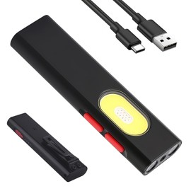 BUPVIOOD High Brightness Work Light, Flashlight, Handy Light, 1,000 Lumens, LED, Clip Type, Emergency Light, Magnet, Easy Installation, Compact, Type-C Type, For Outdoor Activities, Fishing, Climbing, Disaster Prevention, Night Running, Work