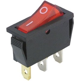 Rocker Switch 3-Pin Light Up Black, 250 V/15 A 125 V/20 A 2 Positions: ON/OFF