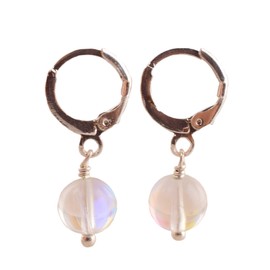 MANILATA Natural Angel Aura Quartz Crystals Earrings, Protection Gemstone Earring, Energy Healing Spiritual Crystals, Birthday, Gift for Women, Teen Girl, Anniversary Gemstone Jewelry (angel aura A)