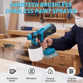 Brushless Cordless Paint Sprayer Electric Spray Paint Gun for for House Painting (No Battery), Blue