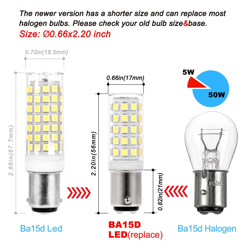 Ziomitus 120 Volts BA15D LED Double Contact DC Bayonet Base