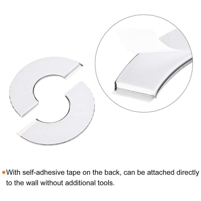 sourcing map Wall Split Flange, 201 Stainless Steel Round Escutcheon