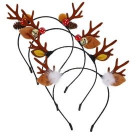 minkissy 4pcs Antler Headband Christmas Headbands for Christmas Hair Band Cartoon Headband Christmas Headdress Christmas Cartoon Hair Christmas Hair Hoop Christmas Headwear Fabric