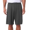 A4 Adult 9" Moisture Wicking Performance Interlock Short, Graphite, Large