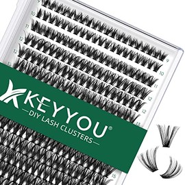 KEYYOU Lash Clusters 300Pcs Pestañas Individuales 40D 0.07D Curl 9-18MMIX Extensiones de Pestañas Clusters Pestañas Suave y Natural Pestañas Postizas 