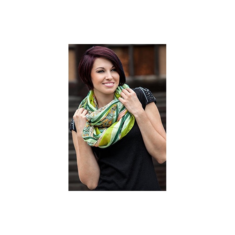 styleBREAKER loop tube scarf with stripes and paisley pattern 01018004,
