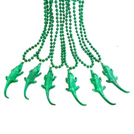 GZYSSL 12 Pcs Crocodile Mardi Gras Beads Alligator Throw Beads Mardi Gras Party Parade Decorations, Polypropylene Plastic