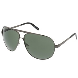 zeroUV Oversized Aviator Sunglasses for Men and Women, UV400 Protected 80s Style Large Aviators 70mm (Gunmetal/Green)