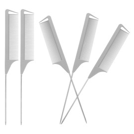 BIUDECO 5pcs Wig Comb Partition Teasing Comb for Women Hair Styling Carbon Rat Tail for Fine Hair