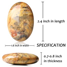 XIANNVXI 2.4 Inch Large Crystals Crazy Lace Agate Worry Stones Natural Gemstones Crystal Stone Polished Oval Palm Bag Stone Massage Reiki Healing Stone 1 Piece